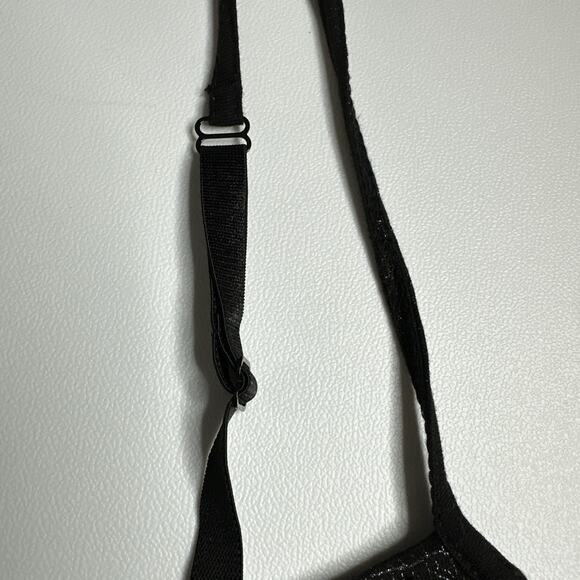 Guess Black Metallic Bustier Tank Top M Y2K Coquette Glam Grunge Vampy Soft Goth - Picture 8 of 13